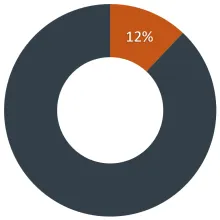 Pie chart of State Endowment's 12% share of the budget source