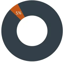 Pie chart of EAE's 5% share of the budget source