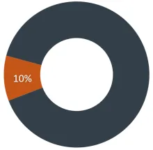Pie chart showing Scholarships' 10% share of budget uses